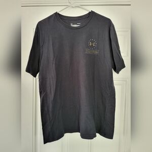 Under Armour Freedom By Land Men's Large Black T-Shirt Flag Faded Loose Heatgear